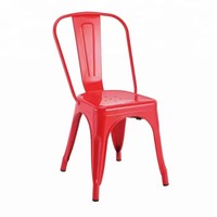 Mobilier de Restaurant Vintage Style Industriel Paris Fer Métal Empilable Extérieur Chaise Tolix
