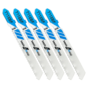 Juego <span class=keywords><strong>de</strong></span> 5 Hojas <span class=keywords><strong>de</strong></span> Sierra <span class=keywords><strong>de</strong></span> <span class=keywords><strong>Sable</strong></span> Bimetálicas Alluse T118BF, 12TPI, 50/76 mm, <span class=keywords><strong>Dientes</strong></span> Fresados, Vástago en T, Corte Multiusos para Madera, Plástico y Tuberías - Product Image 1