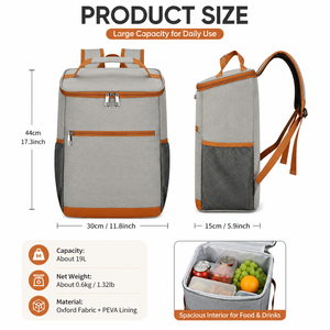 <span class=keywords><strong>Sac</strong></span> à dos <span class=keywords><strong>isotherme</strong></span> personnalisé avec logo, panneau solaire 600D, écologique, grande capacité, étanche, thermique, pour le déjeuner - Product Image 2