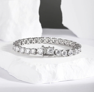 Exquisite Round Lab Grown Diamond Tennis Bracelet 10K Solid Gold <strong>Line</strong> Diamond Bracelet Gift for Her - Product Image 2