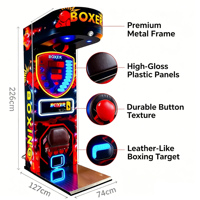 Machine d'arcade de boxe Dreamland à structure métallique durable, avec logo personnalisé, affichage numérique du score et jeu de test de puissance de frappe