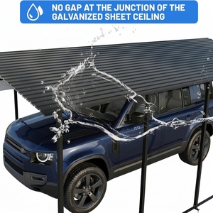 Abri de voiture préfabriqué extérieur pour deux véhicules, 20*20 pieds, en acier modulaire, portable, kit de protection pour véhicule - Product Image 6