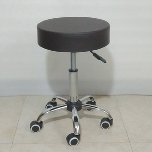 <span class=keywords><strong>Tabouret</strong></span> pivotant rond moderne de luxe en PU rembourré avec base chromée et roulettes, <span class=keywords><strong>tabouret</strong></span> <span class=keywords><strong>à</strong></span> roulettes multi-usages pour atelier, salon de coiffure - Product Image 4