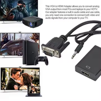 Câble VGA vers HDMI en gros, 1080P avec audio stéréo, alimentation USB, Plug and Play pour ordinateur portable, ordinateur de bureau, moniteur, téléviseur, projecteur