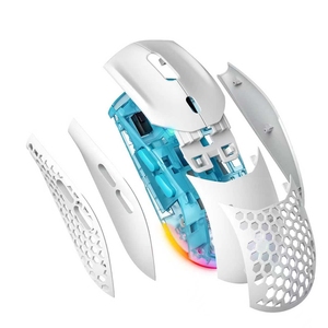 Lightweight 75g Optical Sensor Gaming Mouse RGB Backlit 10000 DPI <strong>Programmable</strong> <strong>7</strong> Buttons White Honeycomb Shell USB Type-C - Product Image 2