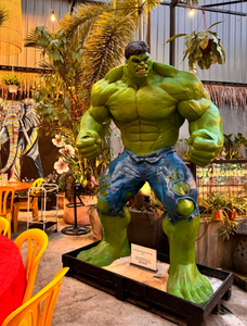 Statue Hulk grandeur nature en fibre de verre peinte à la main, sculpture artistique personnalisée de super-héros <span class=keywords><strong>Marvel</strong></span> en résine musculaire pour centre commercial extérieur - Product Image 3