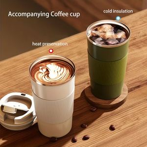 Stainless Steel Vacuum Tumbler 500ml Spill Proof Thermal Insulated <b>Coffee</b> Mug for Travel with Silicone Sleeve - Product Image 6
