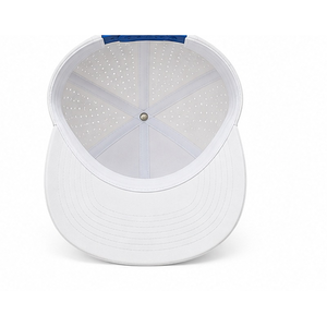 Gorras de Béisbol Blancas Transpirables e Impermeables Personalizadas con Logotipo Bordado en Parche Tejido, Orificios Cortados con Láser y Cuerda, Gorras de Golf - Product Image 4