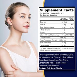 Vente flash : boisson orale au collagène et à l'acide hyaluronique, sérum facial au collagène liquide pour lutter contre le vieillissement, éclaircir la peau, collagène liquide oral - Product Image 2