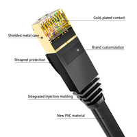 0.5-50m rj45 utp ftp cat5e cat6 cat7 cat 7 cat8 kucing 8 jaringan bulat datar kabel lan kabel patch kabel cat 6 kabel