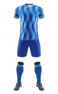 Custom Practice Lattice Men Football <strong>Jerseys</strong> Shirts &amp; Tops <strong>Blue</strong> and White Soccer Uniforms Sets - Product Image 3