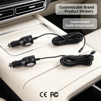 Chargeur de voiture avec câble 12V 24V vers 5V 3A, adaptateur allume-cigare, chargeur de voiture Type C pour caméra embarquée, protection OTP