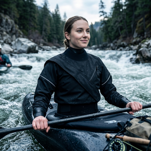 Muta impermeabile traspirante 3.0 strati con cerniera sul petto e colletto antispruzzo in lattice per kayak e canottaggio - Product Image 4