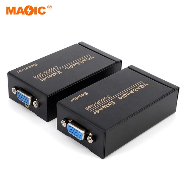 100m Vga Extender Video Conference Equipment Vga to Cat5 Cat6 Rj45 Converter With Audio for TV Laptop
