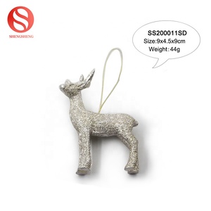 Figurine de cerf en résine, 1 pièce, décorations d'arbre de noël bon marché, ornement suspendu en or, motif de licorne, vente directe - Product Image 4
