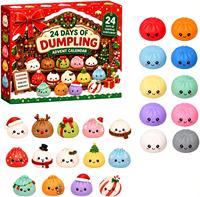 Calendrier de l'Avent 2026 Noël : Boîte Mystère de Jouets Squishy en Forme de Raviolis – Compte à Rebours de Noël, Jouet Anti-Stress et Cadeau