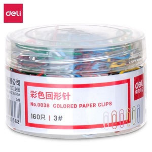 Clips de papier colorés Deli, 160 pièces, 3 couleurs #   Fournitures de bureau en métal - Product Image 1