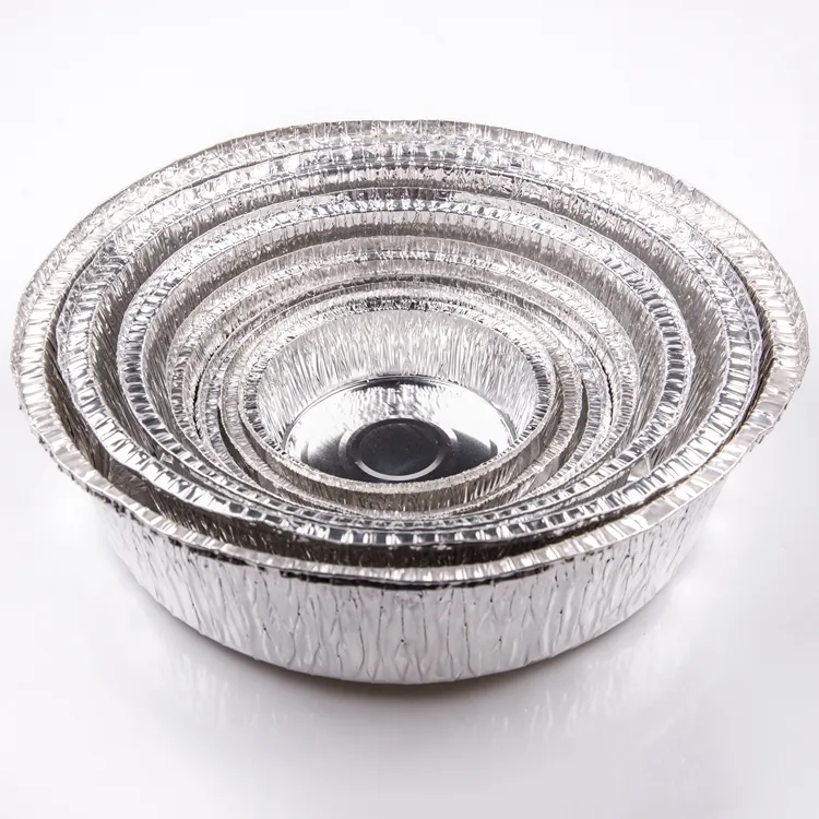 555Ml Milieuvriendelijke Ronde Bakvorm Aluminiumfolie Cakevorm Met Deksel Ovenveilige Blikken Voedselcontainer Huishoudelijke Wegwerp Bakkerij Gebruik