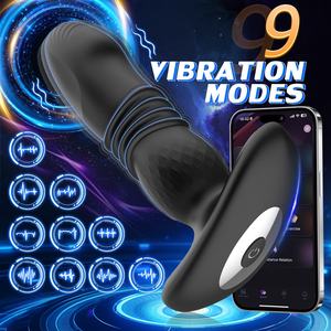 Vibrador de Masaje de Próstata de Silicona Impermeable IPX6, Juguetes Sexuales con Control Remoto por Aplicación, Diseño Telescópico, Sensación Real al Tacto, Tapón <span class=keywords><strong>Anal</strong></span> - Product Image 5