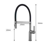 Robinet de cuisine moderne et flexible en acier inoxydable