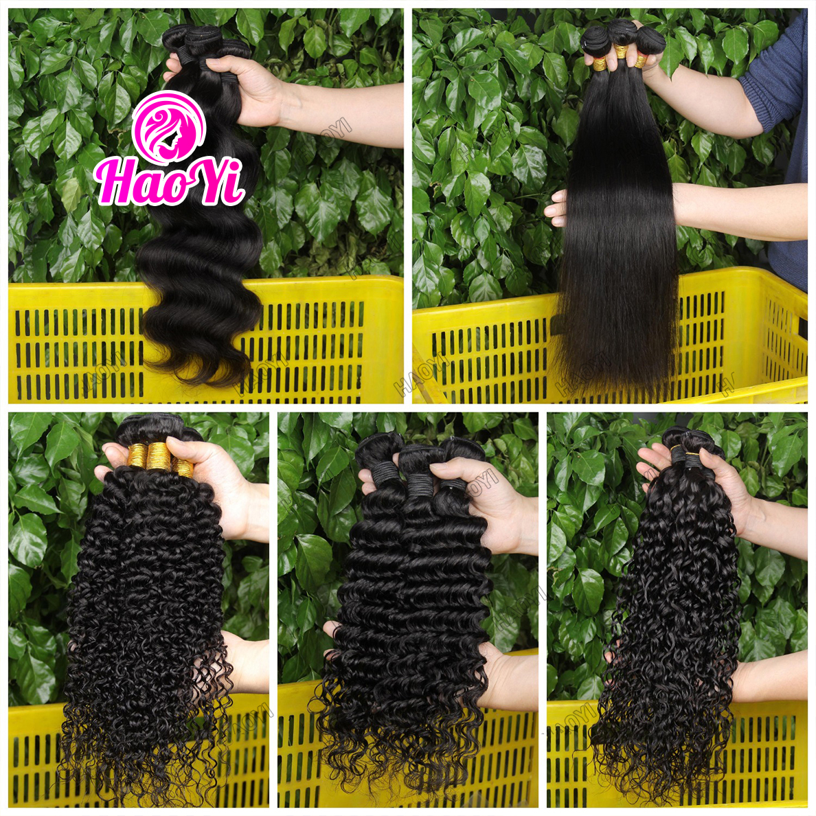 Faisceaux de cheveux crus