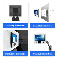 Kiosque Android à écran tactile mural de 13,3 pouces avec lecteur de code QR, lecteur de carte NFC, lecteur d'empreintes digitales, caméra pour poste de travail MES