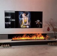 Cheminée électrique en métal intégrée moderne 2025 avec télécommande sans chaleur 3D vapeur d'eau LED vapeur pour le ménage