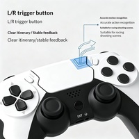 Manette de jeu sans fil PS4 avec gyroscope 6 axes, double vibration et pavé tactile pour PC Steam