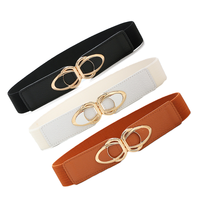 2024 mode ceintures extensible or Double joint torique boucle large extensible ceinture élastique Double boucle en métal ceinture