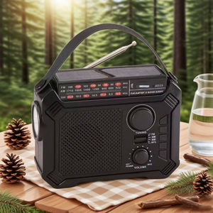 <b>3</b>-Way Powered Emergency Hand Crank Radio, AM/FM/SW with Solar <b>Charging</b> & SOS Alarm - Product Image 2