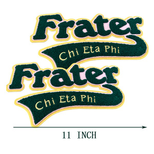 Parches Bordados Termoadhesivos de Chenilla Chi Eta Phi para Enfermeras, Sororidad XHO, Verde y Amarillo, 1932, para Camisas y Chaquetas - Product Image 3