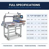 Presse à Chaud Pneumatique Entièrement Automatique Double Station 40x50 40x60 pour Sublimation et Transfert sur T-shirts OEM DDP 110V Disponible