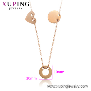 46710 gioielli Xuping elegante, antico/reale, collana con ciondolo in acciaio inossidabile color oro rosa stile Allah per le donne - Product Image 2