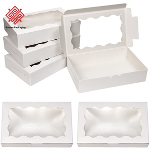 Boîtes en papier kraft avec fenêtre pour gâteaux, desserts, biscuits, pâtisseries, emballage recyclable, impression quadricolore, personnalisable, carton blanc - Product Image 2