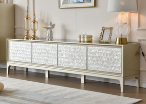 Mueble de TV minimalista estilo americano, mueble de TV moderno para sala de estar, mueble base decorativo con almacenamiento. - Product Image 2