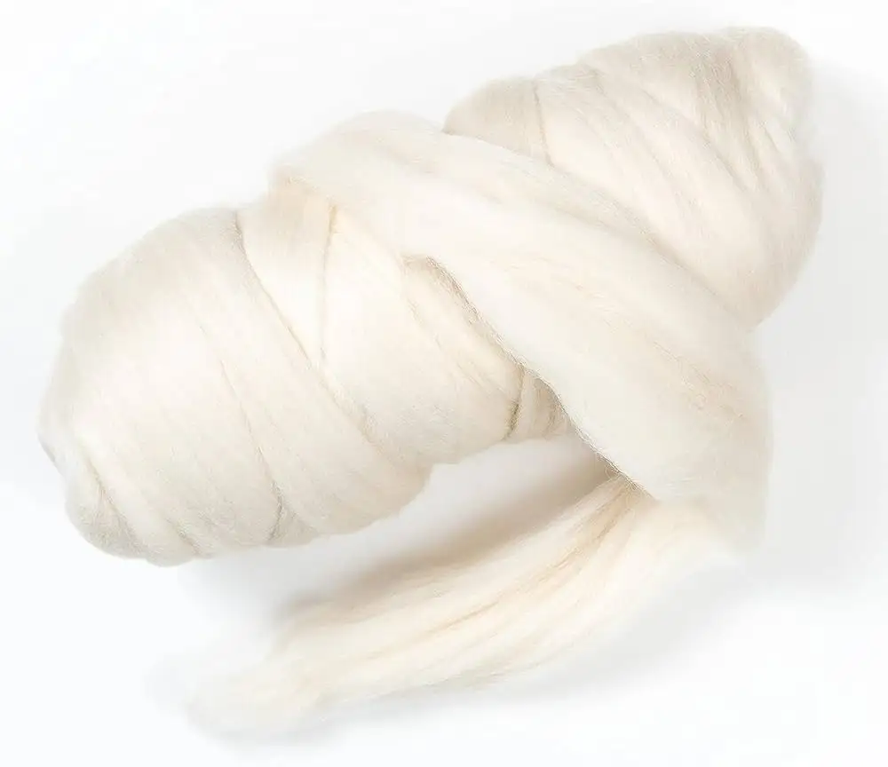 100% produsen Combed Super dicuci atasan wol halus serat lembut untuk benang wol