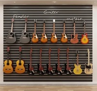 HiKUYA Vente en gros de panneaux muraux en MDF à lattes écologiques modernes personnalisés E1 pour la décoration de magasin de guitares