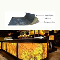 Nouveau panneau mural 3D en pierre translucide ultra-mince de luxe panneau mural pliable en marbre plaque de roche translucide décoration murale panneau mural extérieur