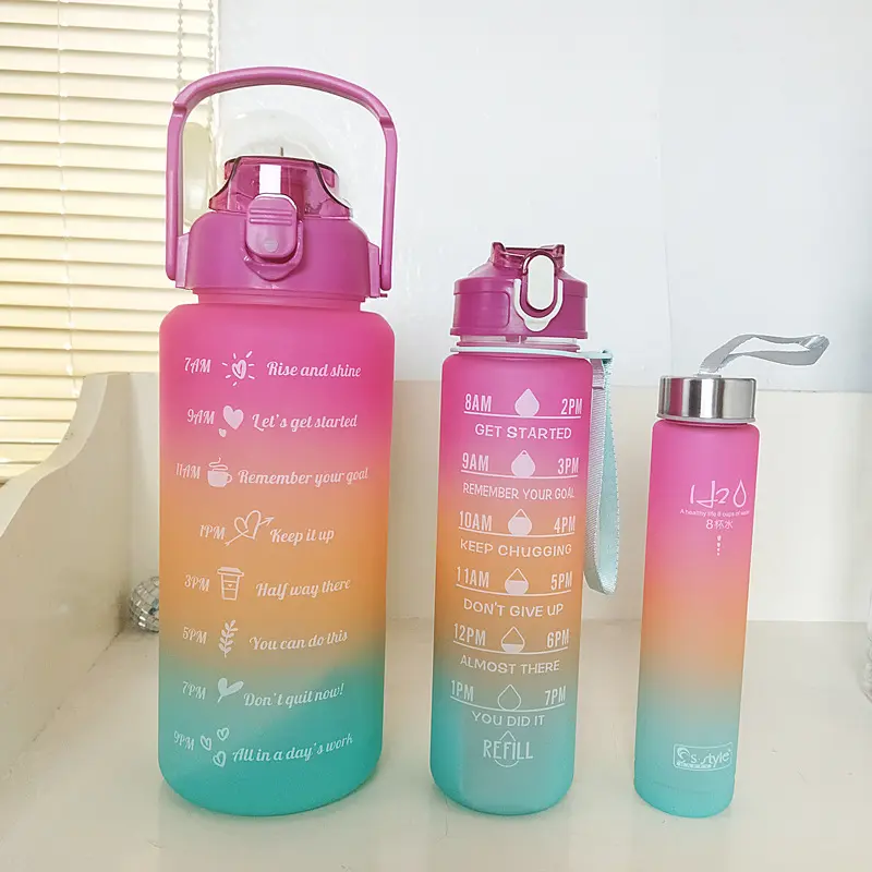 Бег 2, 3 литра, индивидуальные водные мотивационные спортивные бутылки для тренажерного зала, пластиковые чашки для воды с индивидуальным логотипом