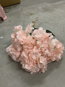 批发人造绣球花 5 朵绣球花束 丝质花 真实感绣球花束 适合婚礼活动装饰 - Product Image 5