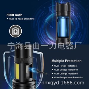 Lampe de poche Led rechargeable, 5000Mh, lumière latérale Cob, torche extérieure étanche avec câble Usb, lumière blanche haute intensité - Product Image 3