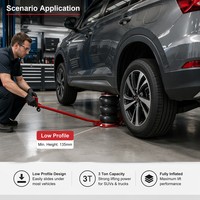 Cric pneumatique professionnel 3T à triple coussin d'air certifié CE, outil de levage rapide pour SUV et berlines, idéal pour l'atelier