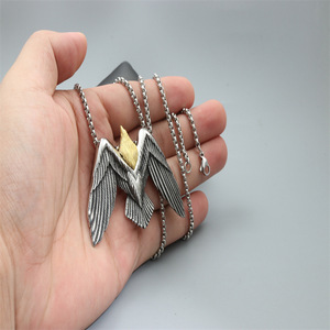 Collar con colgante de águila de acero inoxidable, unisex, regalo del zodiaco animal, joyería - Product Image 2