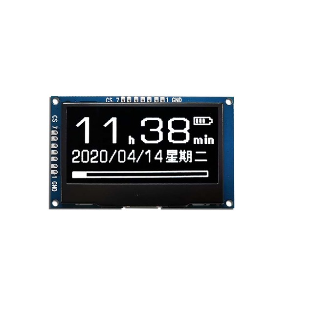 OLED Display Module White SPI Interface 2.4 Inch PMOLED 128*64 Monochrome SSD1309 Driver 100Hz Frame Rate