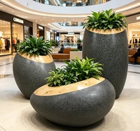Pot de fleurs créatif de luxe américain en fibre de verre, grand pot ovale écologique pour l'intérieur, idéal pour la maison, l'hôtel, le jardin, le centre commercial, Art Déco