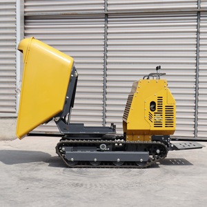 Compact <b>Track</b> <b>Dumper</b> Yellow Mini Dump Truck For Construction Site Material Transport - Product Image 1