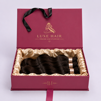 Boîte d'emballage pour extensions de cheveux, boîte d'emballage pour perruques, emballage cadeau personnalisé pour cheveux, boîte rigide de luxe, logo en feuille d'or, fabricant