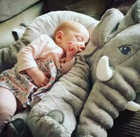 Mignon Éléphant Bébé Sommeil Oreiller Super Doux Confort pour Enfants PP Coton Remplissage Lavé Technique Soulagement Du Stress En Gros En Peluche Jouet