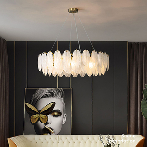 <span class=keywords><strong>Lampadari</strong></span> a Led nordici <span class=keywords><strong>per</strong></span> soggiorno sala da pranzo camera da letto occhiali da cucina <span class=keywords><strong>lampadari</strong></span> di piume lampada a sospensione di lusso con decorazioni artistiche in oro - Product Image 5