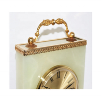 Horloge murale circulaire en onyx vert avec mouvement à quartz et sonnerie horaire, style antique, design européen, décoration de Noël disponible en différentes versions